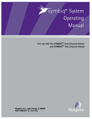 Symbiq System Operating Manual Rev F Aug 2012