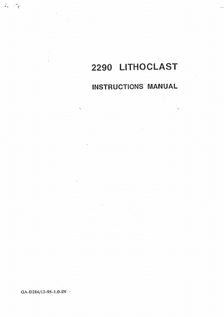 LITHOCLAST 2290 Instruction Manual Dec 1995