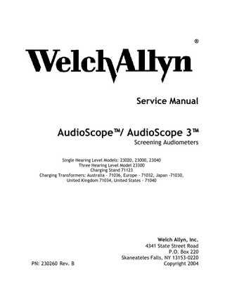 AudioScope 3 Service Manual Rev B