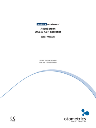 MADSEN AccuScreen OAE and ABR Screener User Manual Rev 02 Sept 2011