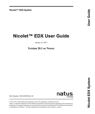 Nicolet EDX User Guide Ver 20.1 or Newer Jan 2013