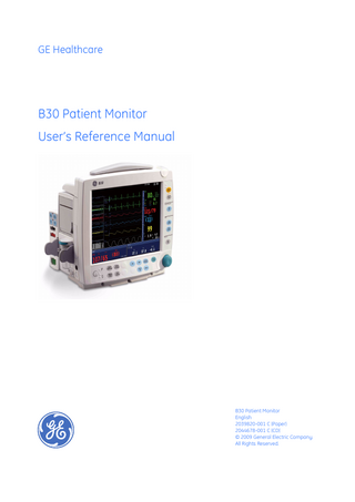 B30 Patient Monitor Users Reference Manual Rev C July 2009