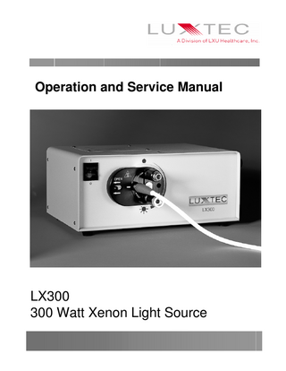 LX 300 Xenon Light Source Operation and Service Manual Feb 2002