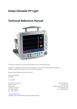 FM Light Technical Reference Manual 1st edition June 2007