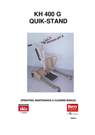 KH 400 G QUIK-STAND Operating, Maintenance and Cleaning Manual KEIM-013