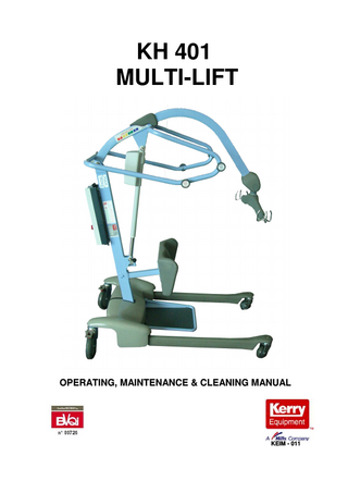 KH 401 MULTI-LIFT Lifter Operating, Maintenance and Cleaning Manual KEIM-011