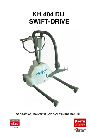 KH 404 DU SWIFT-DRIVE Operating, Maintenance and Cleaning Instructions KEM-049