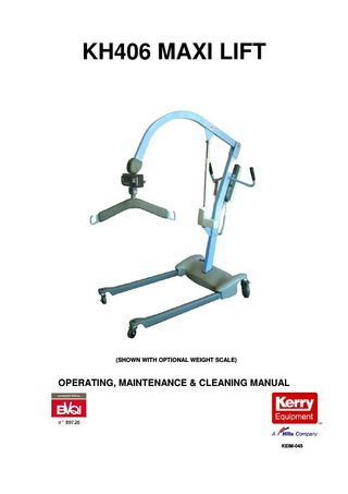 KH 406 MAXI LIFT Operating, Maintenance and Cleaning Manual KEIM-045