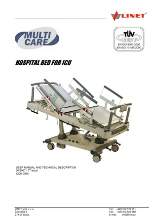 MULTICARE Bed User Manual and Technical Description Issue 7 June 2007