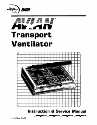 AVIAN Instruction & Service Manual Rev E April 2000