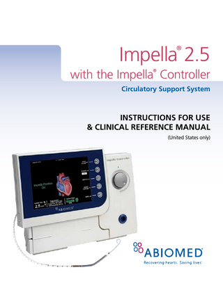 Impella 2.5 Instructions for Use & Clinical Reference Manual Rev B Sept 2010