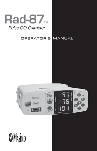 Rad-87 Pulse CO-Oximeter Operator’s Manual Sept 2010
