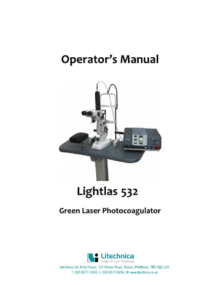 Lightlas 532 Operators Manual Rev No 10 Jan 2012