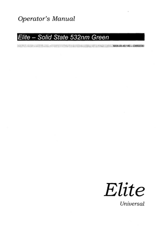 Elite Universal Operators Manual rev date Dec 1999