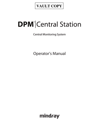 DPM Central Station Operators Manual ver 2.0 Oct 2010