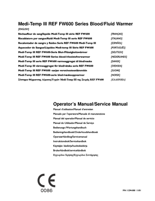 Medi Temp III FW600 Series Operators - Service Manual Nov 2001