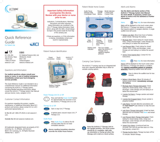 Acti V.A.C Quick Reference Guide Rev C June 2011