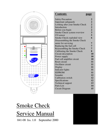 Micro Medical Smoke Check Service Manual Issue 1.0 Sept 2000