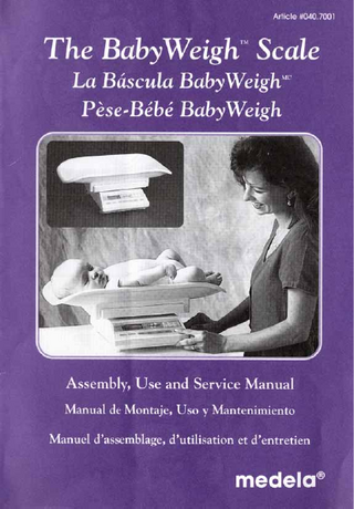 BabyWeigh Assembly, Use and Service Manual Rev B