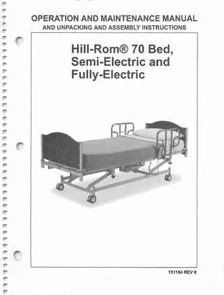 Hill-Rom 70 Bed Operation and Maintenance Manual Rev 6 March 2011