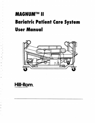 MAGNUM II Bariatric Patient Care System User Manual