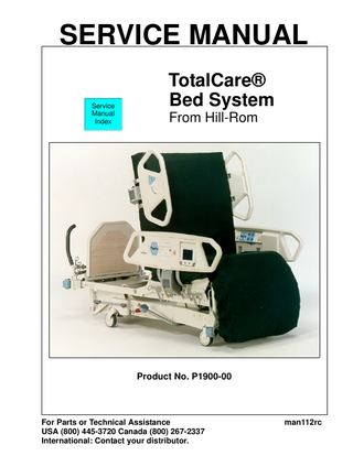 TotalCare Bed System Product No P1900-00 Service Manual man112rc