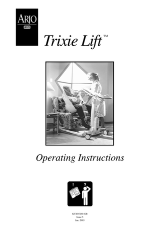 ARJO Trixie Lift Operating Instructions Issue 5 Jan 2003