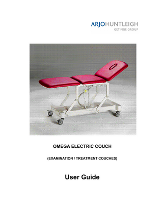 OMEGA ELECTRIC COUCH (EXAMINATION / TREATMENT COUCHES)  User Guide  