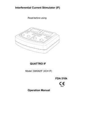 QUATTRO IF Model GM382IF (4CH IF) Operation Manual