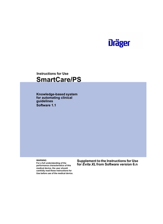 SmartCare PS Instructions for Use Supplement for Evita XL Sw 6.n Edition 4 Sept 2010