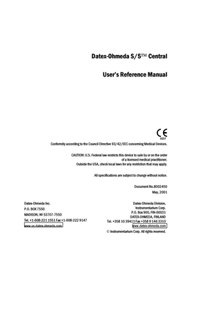 S5 Central Users Reference Manual May 2001