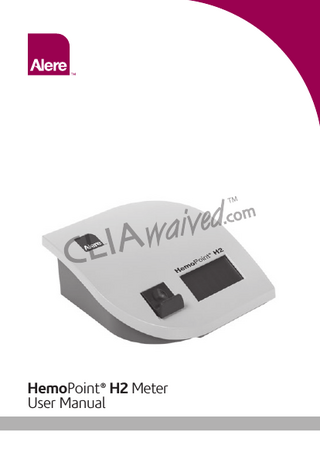 HemoPoint ® H2 Meter User Manual  