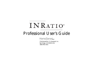 INRatio Professional Users Guide