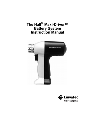 The Hall Maxi-Driver Battery System Instruction Manual Rev A Aug 2001