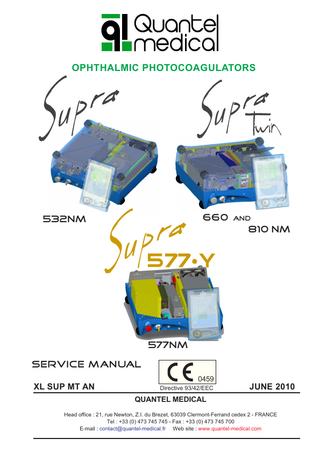 Supra, Supra Twin and Supra 577.Y Service Manual June 2010