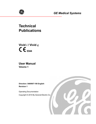 Vivid i and Vivid q User Manual Volume 1 Rev 1 Oct 2010