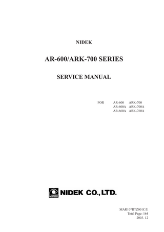 AR-600 and ARK-700 series Service Manual Dec 2013