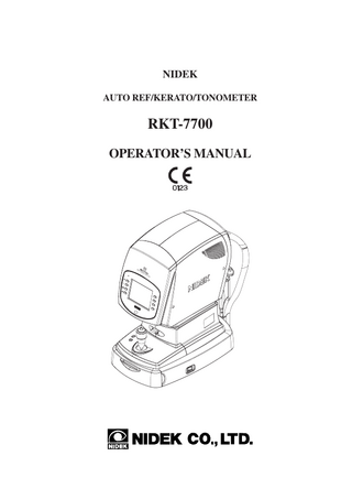 RKT-7700 Operators Manual April 2005