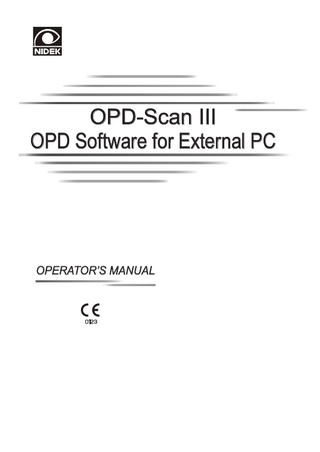 OPD-Scan III Software for External PC Operators Manual March 2011