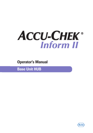 Accu-Chek Inform II Operators Manual Base Unit HUB Feb 2013
