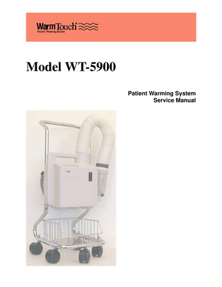 Model WT-5900 Patient Warming System Service Manual  