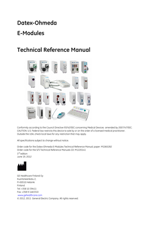 E-Modules Technical Reference Manual 3rd Edition June 2012