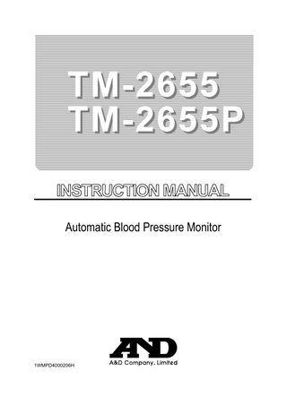 Automatic Blood Pressure Monitor  1WMPD4000206H  