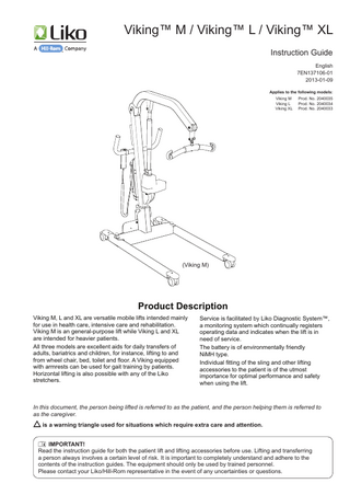 Viking M, L, XL Instruction Guide Jan 2013