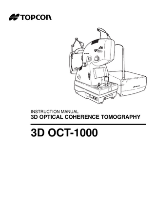 3D OCT-1000 Instruction Manual ver July 2006