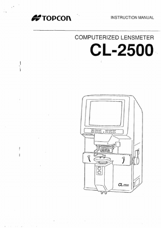 CL-2500 Computerized User Instruction Manual