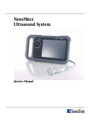 NanoMaxx Ultrasound System  Service Manual  