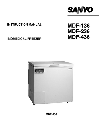 MDF-136, 236 and 436 Biomedical Freezer Instruction Manual