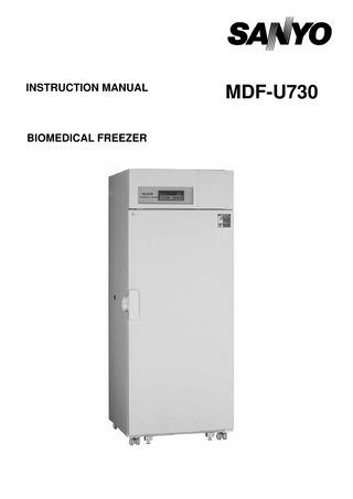 MDF-U730 Biomedical Freezer Instruction Manual Nov 2008