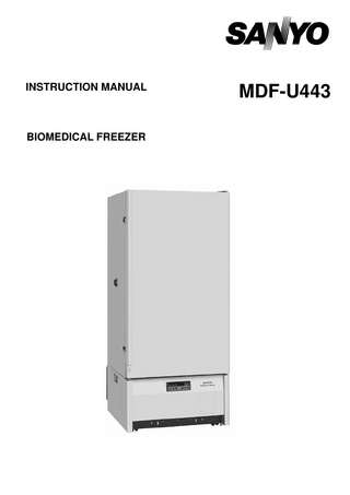 MDF-U443 Biomedical Freezer Instruction Manual Aug 2008